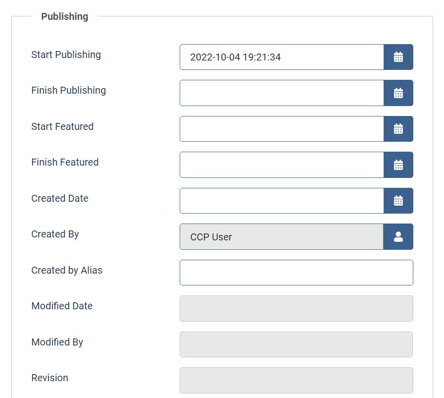 Publishing Options