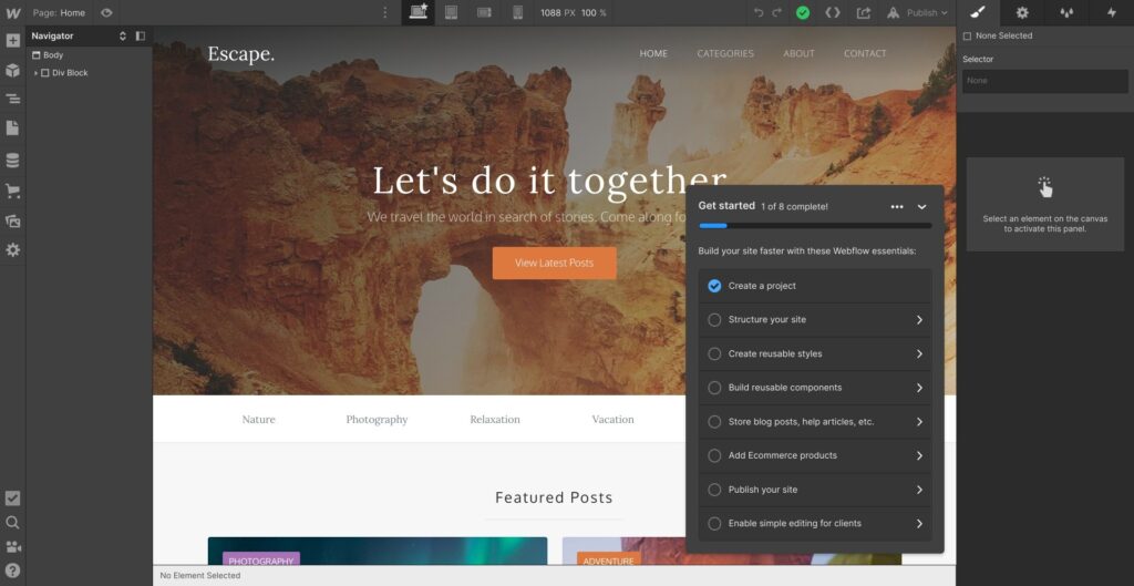 Webflow UX