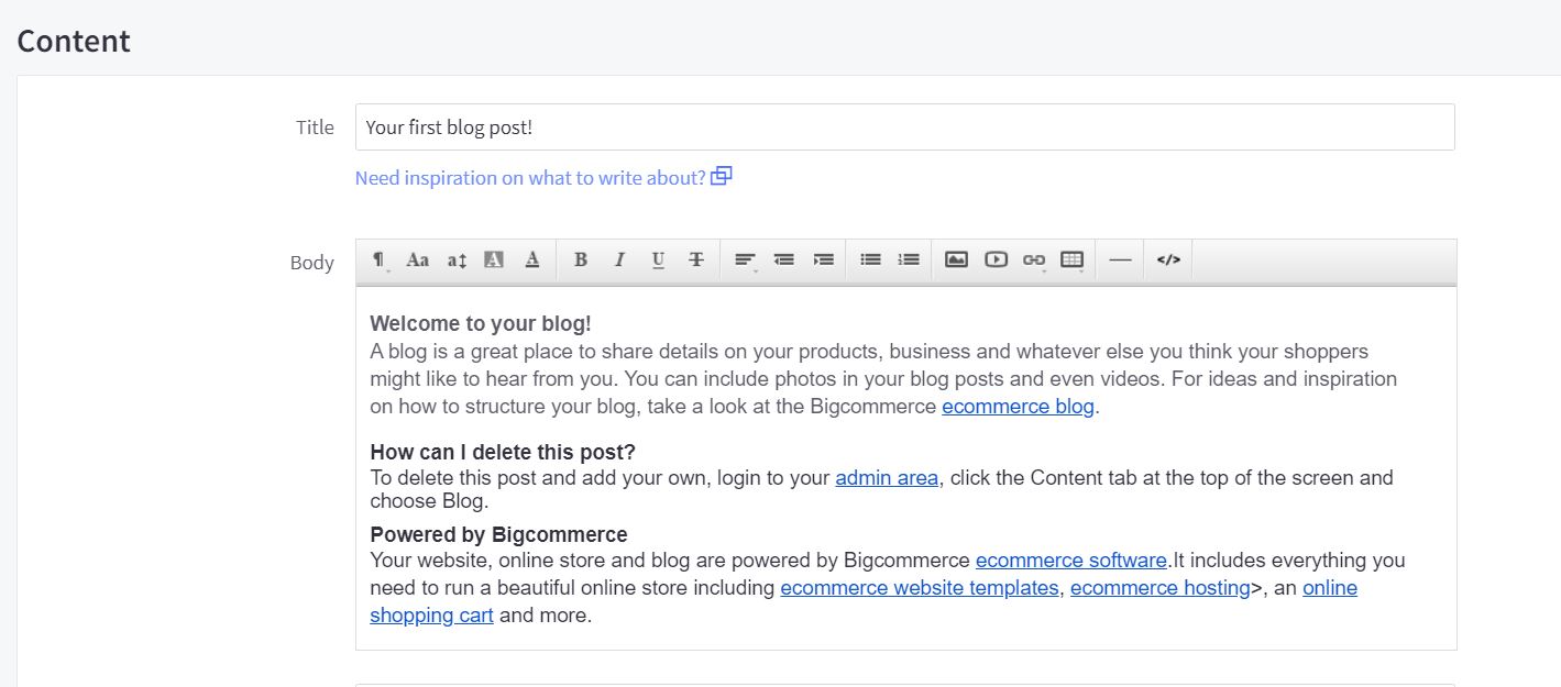 BigCommerce Content Management Tools