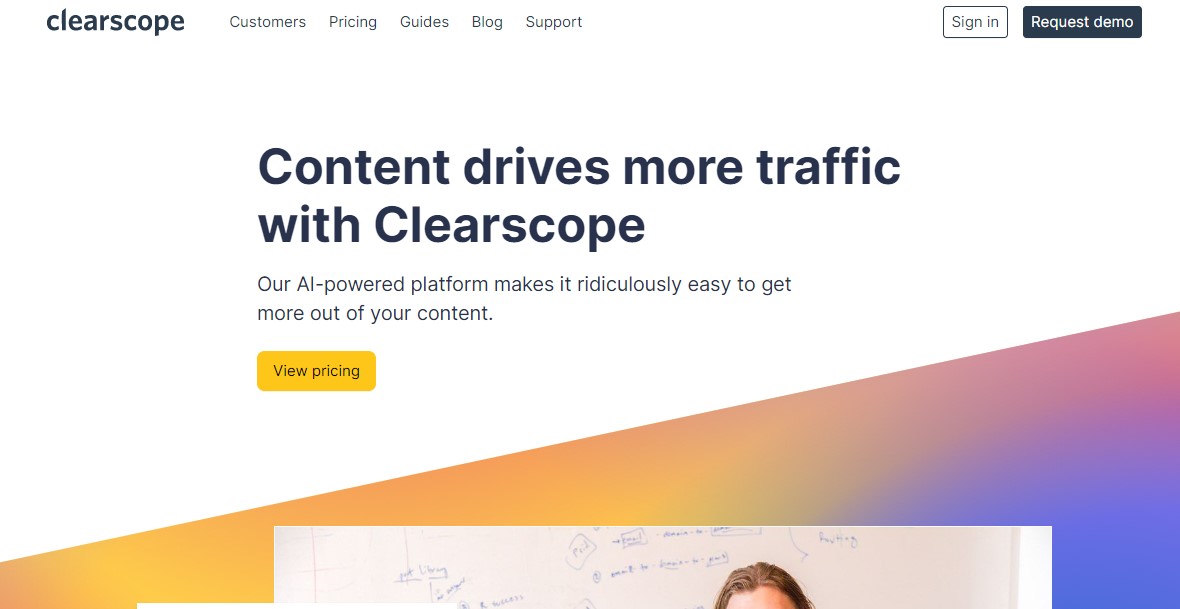 Clearscope website