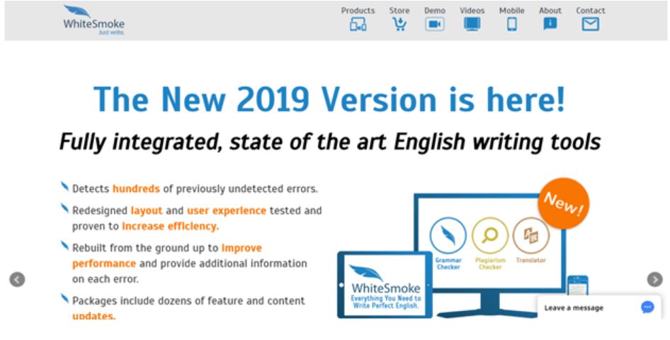 WhiteSmoke vs Grammarly: WhiteSmoke homeapage