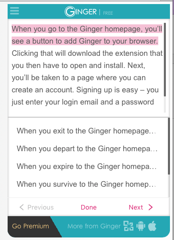 Ginger Sentences