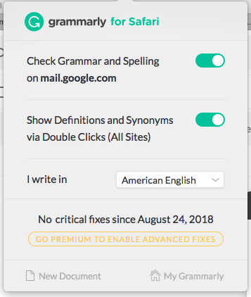 Grammarly Browser Extention