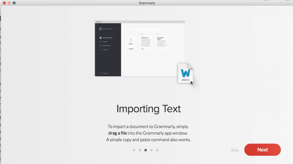 Grammarly Mac Welcome