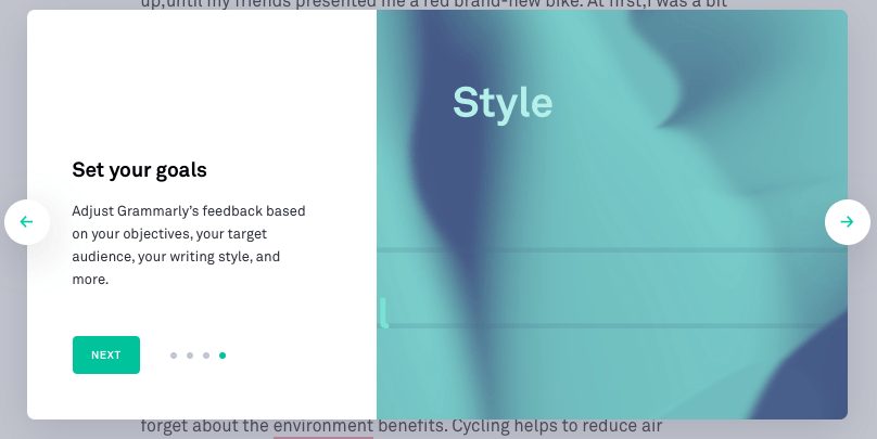 Grammarly Welcome Page Four