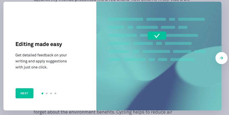 Grammarly Welcome Page One