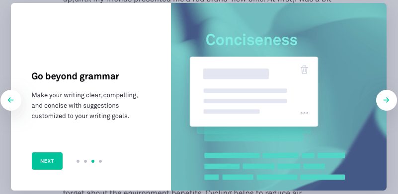 Grammarly Welcome Page Three