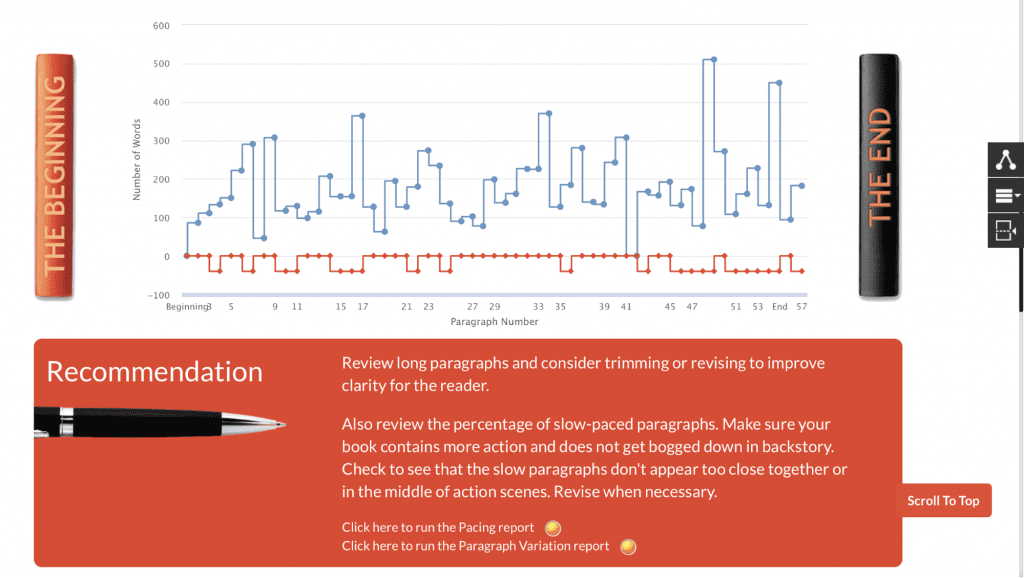 Autocrit graph paragraph pacing