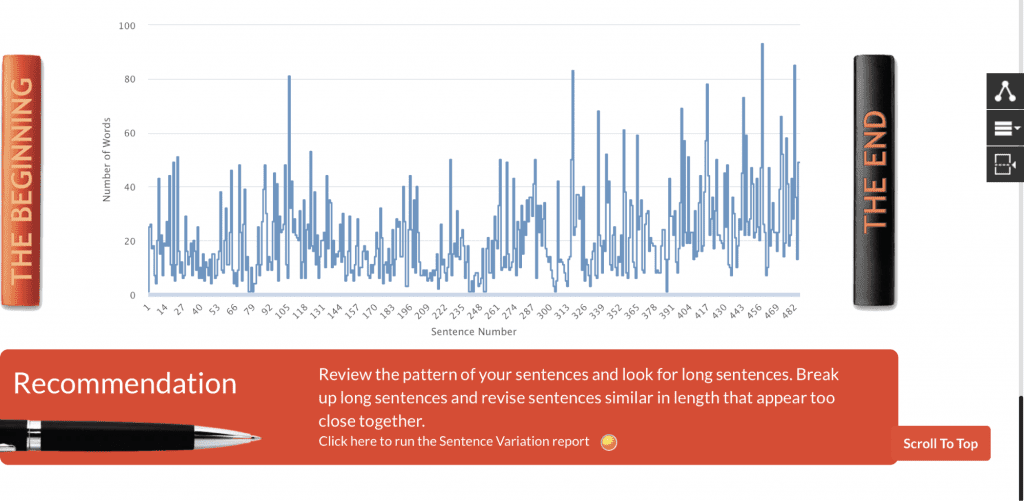 Autocrit sentence number graph