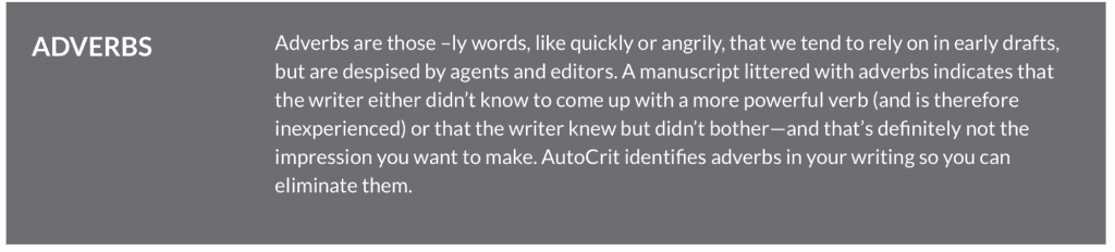 Autocrit adverbs