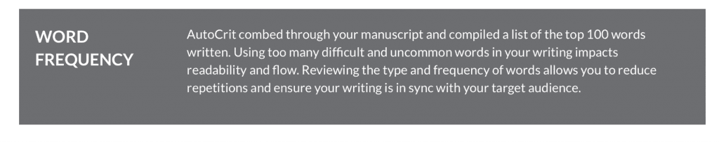 Autocrit word frequency