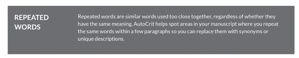 Autocrit repeated words 